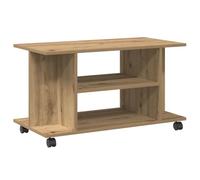 vidaXL Meuble TV chêne artisanal sur roulettes 80x40x45 cm bois d'ingénierie Marron