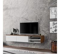 Meuble TV RTV Dallas 180cm Blanc & Chêne