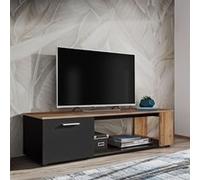 Meuble TV "RTV Maze I" 150cm Noir & Naturel Noir G