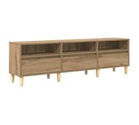 vidaXL Meuble TV Chêne Artisanal 150 x 30 x 45 cm Bois d'ingénierie, Meuble TV Rustique, Armoire de Rangement Solide, Design rectangulaire Chic, tiroirs spacieux, Pieds effilés, Usage Polyvalent