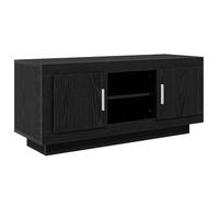 Meuble TV rustique - vidaXL - Chêne Noir - Bois d'ingénierie - 102x35x45 cm - 2 portes - 1 étagère - Poids maximal 60 kg