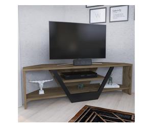 Meuble TV Sares - Chêne Oud, Noir 120 x 36,8 x 35