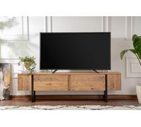 Meuble TV - SERENITY - Pin atlantique / Noir - 180 x 50 x 30 cm