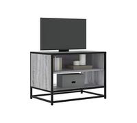 Meuble TV sonoma gris 61x40x46 cm bois d'ingénierie et métal, banc TV, meuble hifi, centre de divertissement, buffet 848882