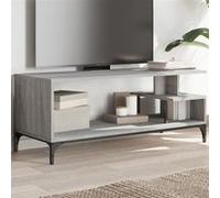 vidaXL Meuble TV Sonoma gris – Bois ingénierie et acier enduit de poudre