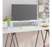 Meuble TV Support pour moniteur 70x30x13 cm verre vert Blanc G