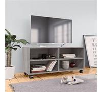 Meuble TV sur roulettes Sonoma gris 90x35x35 cm Bois ingénierie Gris G