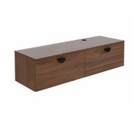Oviala Meuble TV Suspendu 120 cm Industriel Bois foncé