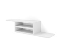 Meuble TV suspendu - AC-Déco - Dedal - Blanc - L 90 cm - Bois - Rectangulaire