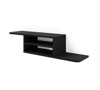 Meuble TV suspendu - AC-Déco - Dedal - Noir - L 90 cm - Bois - Montage facile