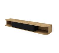 BIM Furniture Meuble TV Suspendu Icarus 156 cm Angles arrondis 1 abattant - chêne Artisan e