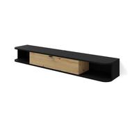 Meuble TV suspendu - AC-Déco - Icarus - Noir - 156 cm - Design contemporain