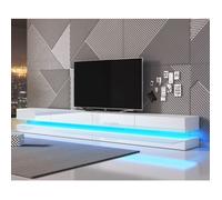 Meuble TV suspendu avec LED 280x34x15 cm blanc - GROWY