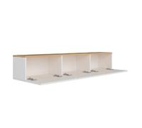 Meuble TV suspendu avec placards 150cm blanc et bois HAL