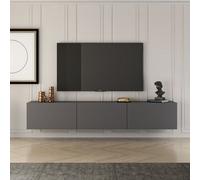Hal meuble tv suspendu avec placards 150cm gris anthracite