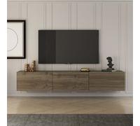 Concept Usine – Meuble TV suspendu Hal – 150 cm avec placards, finition noyer