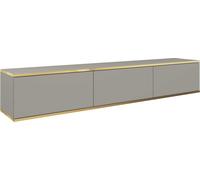 Meuble TV suspendu - Design moderne avec fonction push-to-open. Couleur : GRIS, D : L : 175 cm, H : 30 cm, P : 32 cm. TV Lowboard, Tableau TV, Buffet TV H