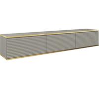 Meuble TV suspendu - Design moderne avec fonction push-to-open. Couleur : GRIS, D : L : 175 cm, H : 30 cm, P : 32 cm. TV Lowboard, Tableau TV, Buffet TV H
