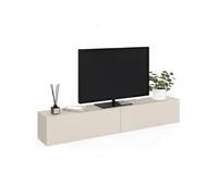 IDMarket - Meuble TV 180 cm Suspendu Elio 2 Portes Beige