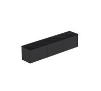 Meuble TV suspendu en bois avec éclairage LED "Neon" - 160 x 32 x 35 cm - Gris anthracite