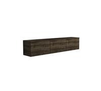 Meuble TV suspendu en bois avec éclairage LED "Neon" - 160 x 32 x 35 cm - Marron foncé