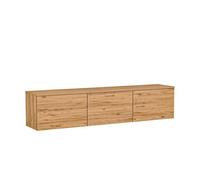 Meuble TV suspendu en bois avec éclairage LED ""Neon illuminated"" - 160 x 32 x 35 cm - Marron