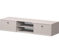 Meuble TV suspendu Lorini 150 cm avec tiroirs – Cachemire & Noir | Couleur : Cachemire | Dimensions : 150x30x45 cm