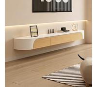 Meuble TV Suspendu, Meuble Multimédia Mural avec Portes Et Tiroir, Hauteur D'installation Réglable, Étagère TV en Bois De Style Mid-Century Modern pour Bureau(120cm)