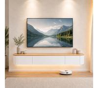 Meuble TV Suspendu, Meuble TV Flottant, Console TV Murale, Buffet TV Mural | Tiroirs, Portes Rabattables Et Passe-câbles, Avec 10 Largeurs Pour Un Profil Mural Épuré(Wood White,200CM/78.7IN)