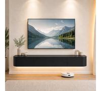 Meuble TV Suspendu, Meuble TV Flottant, Console TV Murale, Buffet TV Mural | Tiroirs, Portes Rabattables Et Passe-câbles, Avec 10 Largeurs Pour Un Profil Mural Épuré(Black,260CM/102.4IN)