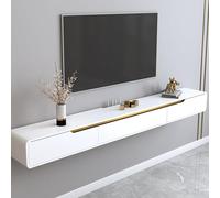 Meuble TV Suspendu Meuble TV Flottant Meuble TV Mural de Rangement avec Trou de Câble Huche de Rangement pour Console multimédia pour la Maison et Le Bureau (White, 160cm)