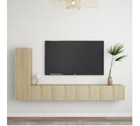 Meuble TV suspendu - VIDAXL - 3 pièces - Chêne sonoma - 30.5x30x110 cm - 100x30x30 cm - Grand espace de rangement