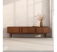 Meuble TV TECCA L 180 cm en Bois Massif Coloris Châtaignier avec 3 Portes, Pour téléviseur jusqu'à 80"", Meuble Télé avec Rangement