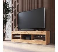 Meuble TV Tivoli RTV Komodee - sans LED - Bois Naturel - Facades en Mat - 140 x 41 x 35 cm