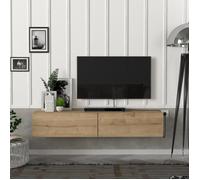 Meuble TV Toivakka 135 x 31 x 25 cm effet chêne