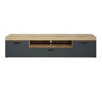 Meuble TV - Tyler - Urbain - En panneaux de particules - Gris anthracite mat / chêne miel - 230 x 52 x 52 cm - Trendteam