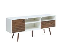 Meuble TV Vare 165 x 40 x 66 cm blanc effet noyer
