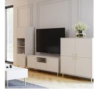 Meuble TV VENUS avec étagère et tiroir - Coloris Cachemire