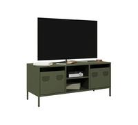 vidaXL Meuble TV vert olive 101,5x39x43,5 cm acier laminé à froid, support TV, buffet TV, armoire hifi, banc TV, armoire en 851302 Vert G