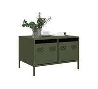 vidaXL Meuble TV vert olive 68x50x43,5 cm acier laminé à froid, support TV, buffet TV, armoire hifi, banc TV, armoire en 851242 Vert G