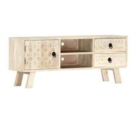Meuble TV - vidaXL - Bois de manguier - 110x30x44 cm - Beige