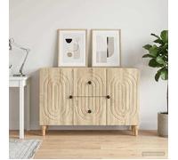 Meuble TV - vidaXL - bois d'ingénierie - chêne sonoma - 2 portes - 2 tiroirs - avec poignées - Commode Et Enfilade - 89 x 34,5 x 60