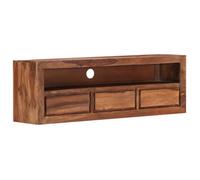 vidaXL Meuble TV Bois massif laqué Marron 120x30x40 cm