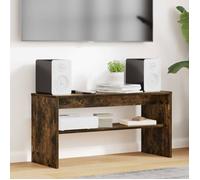 Meuble TV - VIDAXL - Console 80 x 30 x 40 cm - Bois d'ingénierie - Chêne fumé - Rangement avec étagères
