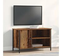 Meuble Tv Vidaxl En Bois Ancien 80x40x50 Cm En Bois Aggloméré Et Acier