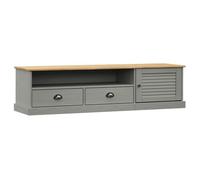 Meuble TV VIGO gris 156x40x40 cm bois massif de pin