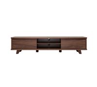 Meuble TV vintage bois foncé noyer 2 portes L180 cm FIFTIES
