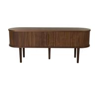 Meuble TV vintage bois foncé noyer avec rangements 2 portes coulissantes L138 cm EPIC