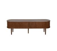 Meuble TV vintage bois foncé noyer avec rangements 2 portes coulissantes L180 cm EPIC