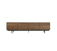 Meuble TV vintage bois foncé noyer et métal noir L200 cm MANNY